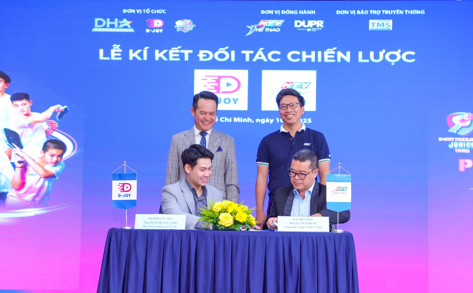 HTV-TMS TRỞ THÀNH ĐỐI TÁC BẢO TRỢ TRUYỀN THÔNG HỆ THỐNG GIẢI ĐẤU PICKLEBALL D-JOY 2025