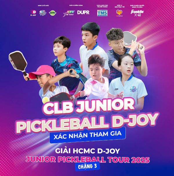 GIẢI HCMC D-JOY JUNIOR PICKLEBALL TOUR 2025 ĐÃ QUAY TRỞ LẠI