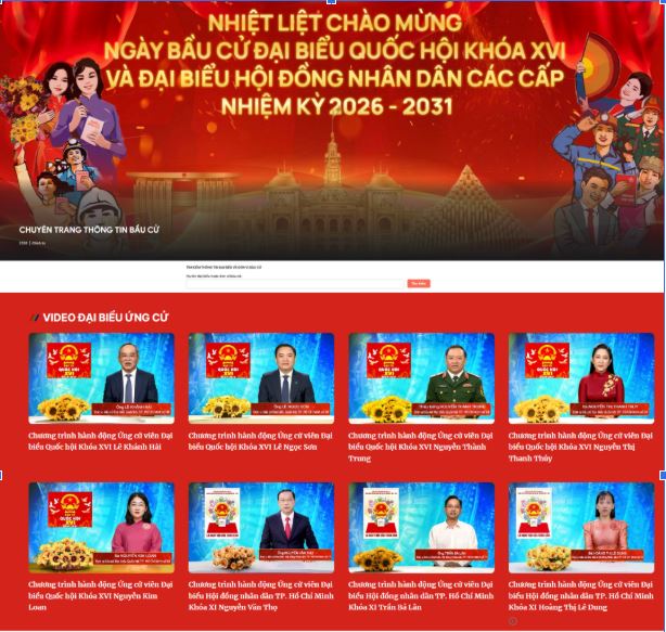 HTV RA MẮT CHUYÊN TRANG TRA CỨU VÀ CẬP NHẬT THÔNG TIN BẦU CỬ ĐẠI BIỂU QUỐC HỘI KHÓA XVI VÀ ĐẠI BIỂU HĐND CÁC CẤP NHIỆM KỲ 2026-2031